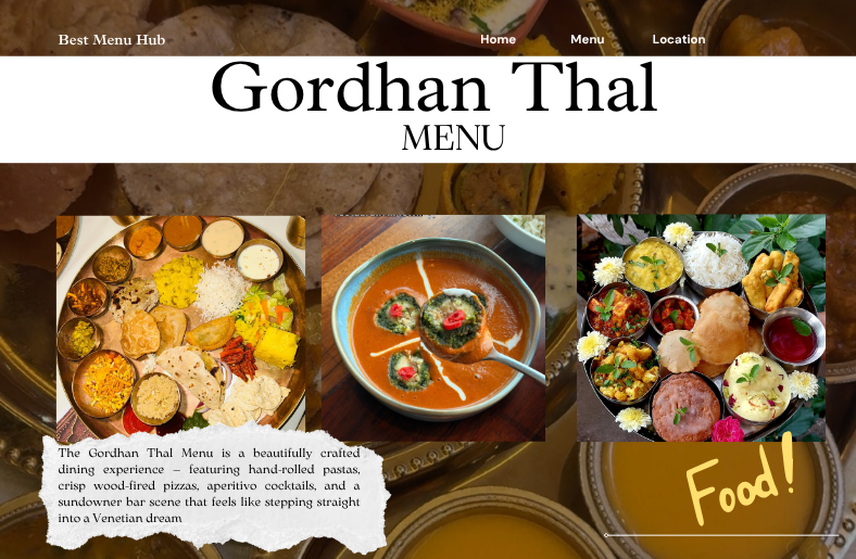 Gordhan Thal Menu 2026: Full Price List, Thali & Timings Gordhan Thal Menu 2026: Full Price List, Thali & Timings